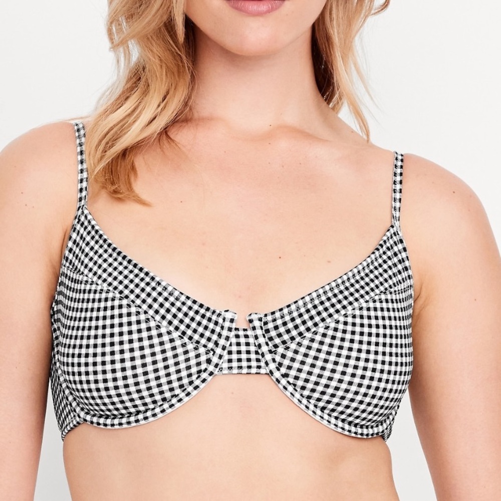 NWT- Old Navy -3X. Textured Gingham Balconette Swim Top
